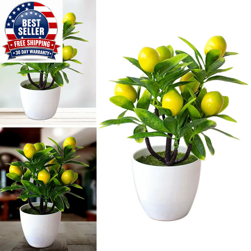 18CM Artificial Fruits Lemon Simulated Bonsai Home Decoration Potted Plant Livin