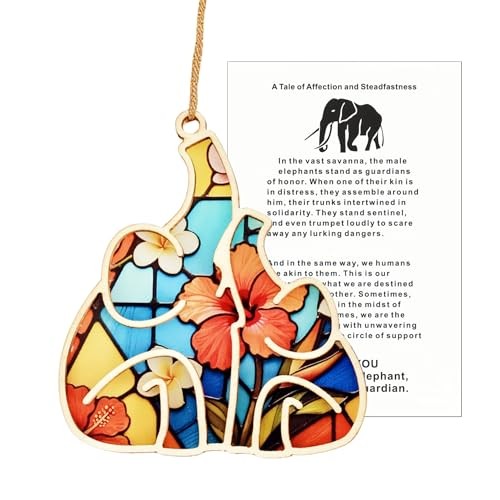 Handcrafted Elephant Ornament – Symbol of Loyal Wood & Acrylic Gift for Love