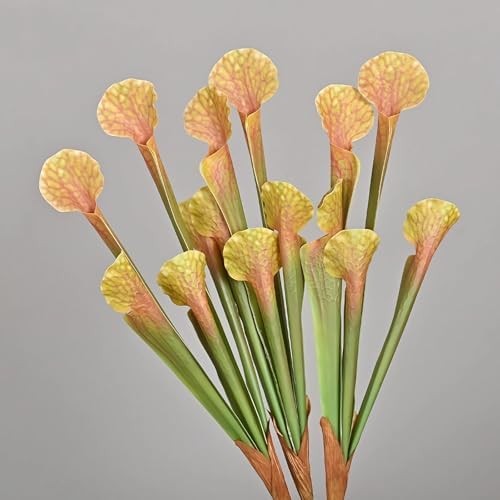 5pcs 17.5″ Artificial Carnivorous Pitcher Plant Fake Sarracenia for Vase Bouquet