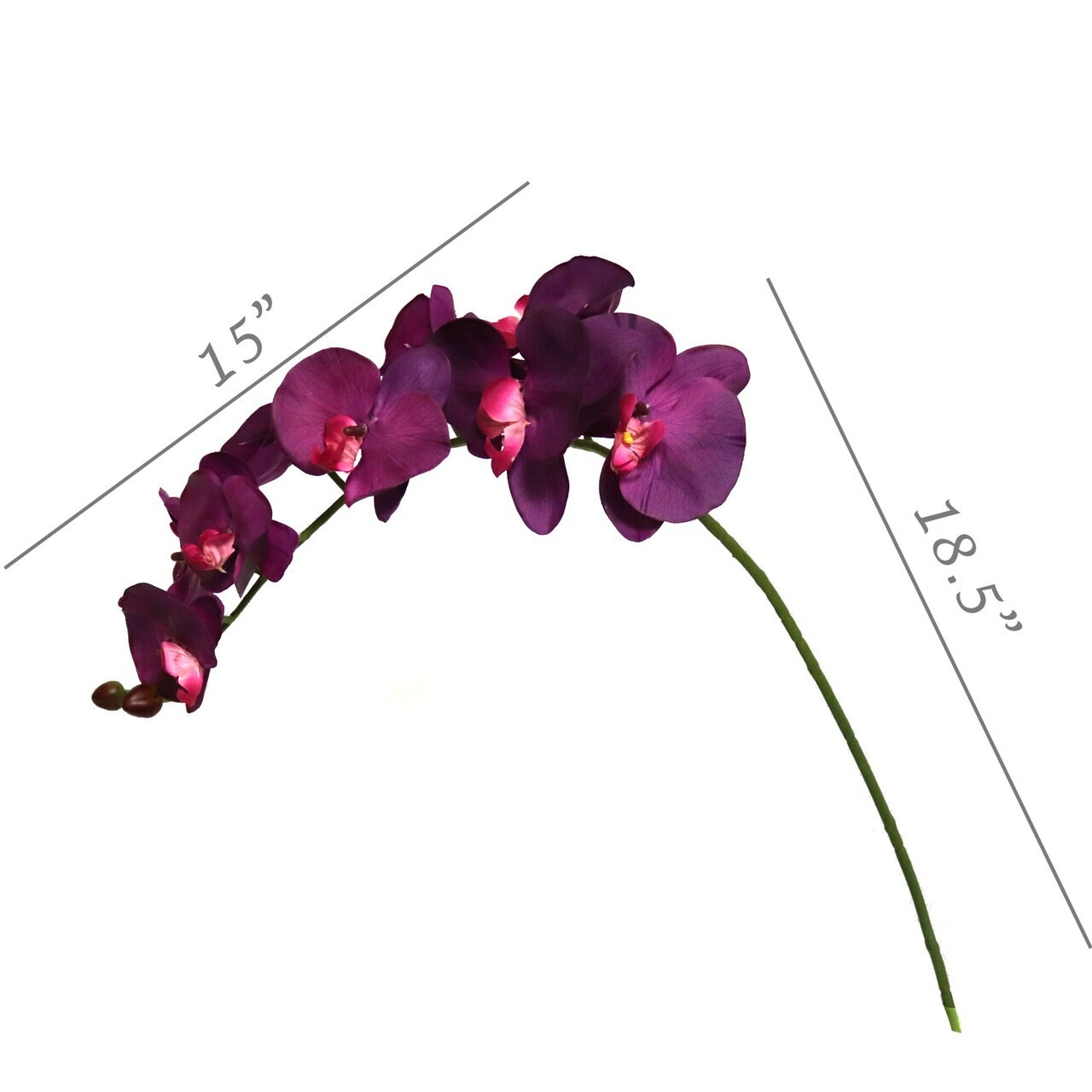Phalaenopsis Orchid Stems Vibrant Purple Home/Wedding Decor 33.5 In Set Of 2