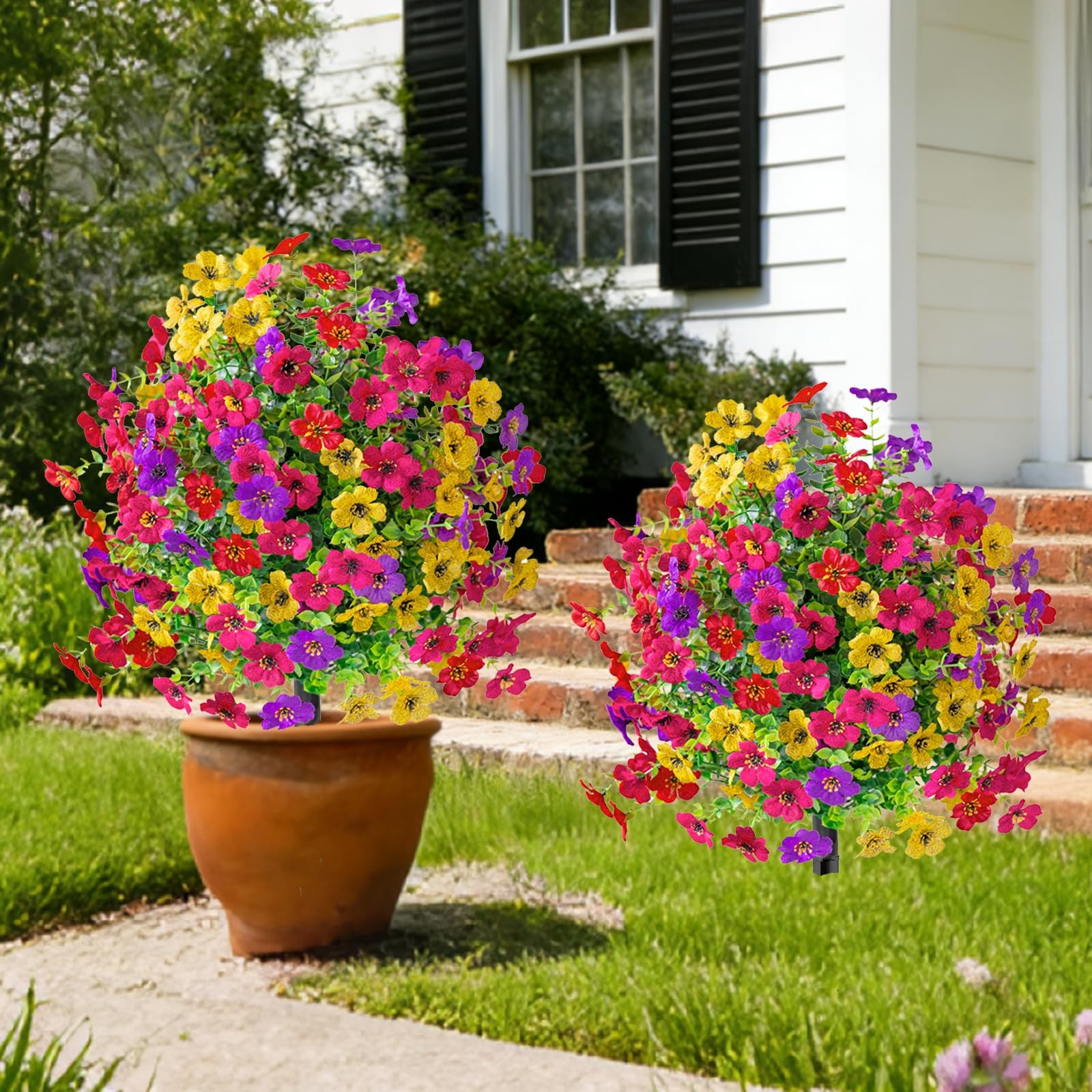 Artificial Daisy Topiary Ball Trees, 1 Set of Silk Colorful Resistant Realist…