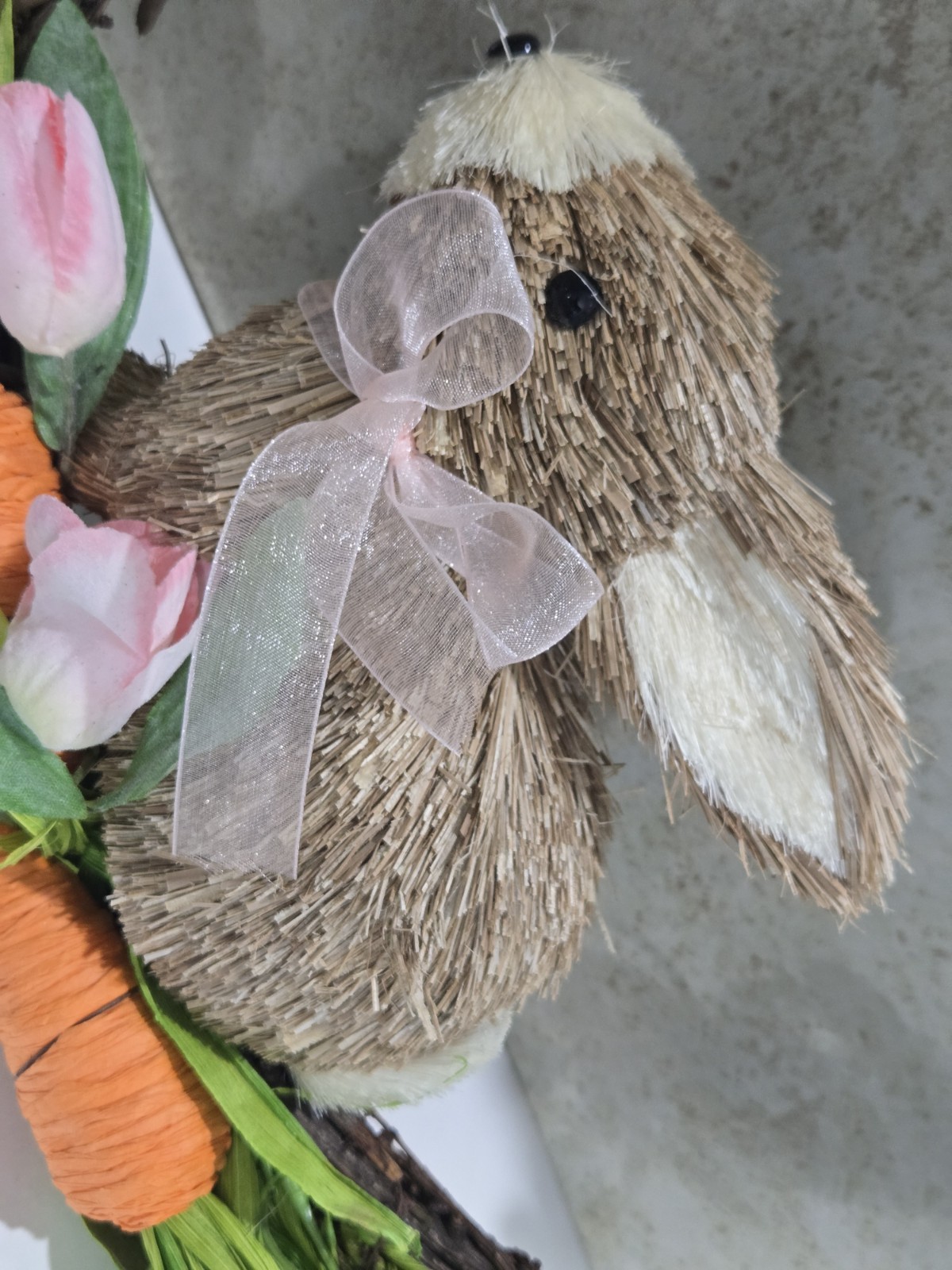 MARTHA STEWART Easter Bunny WREATH SPRING FLOWERS 16 INCHES NWT