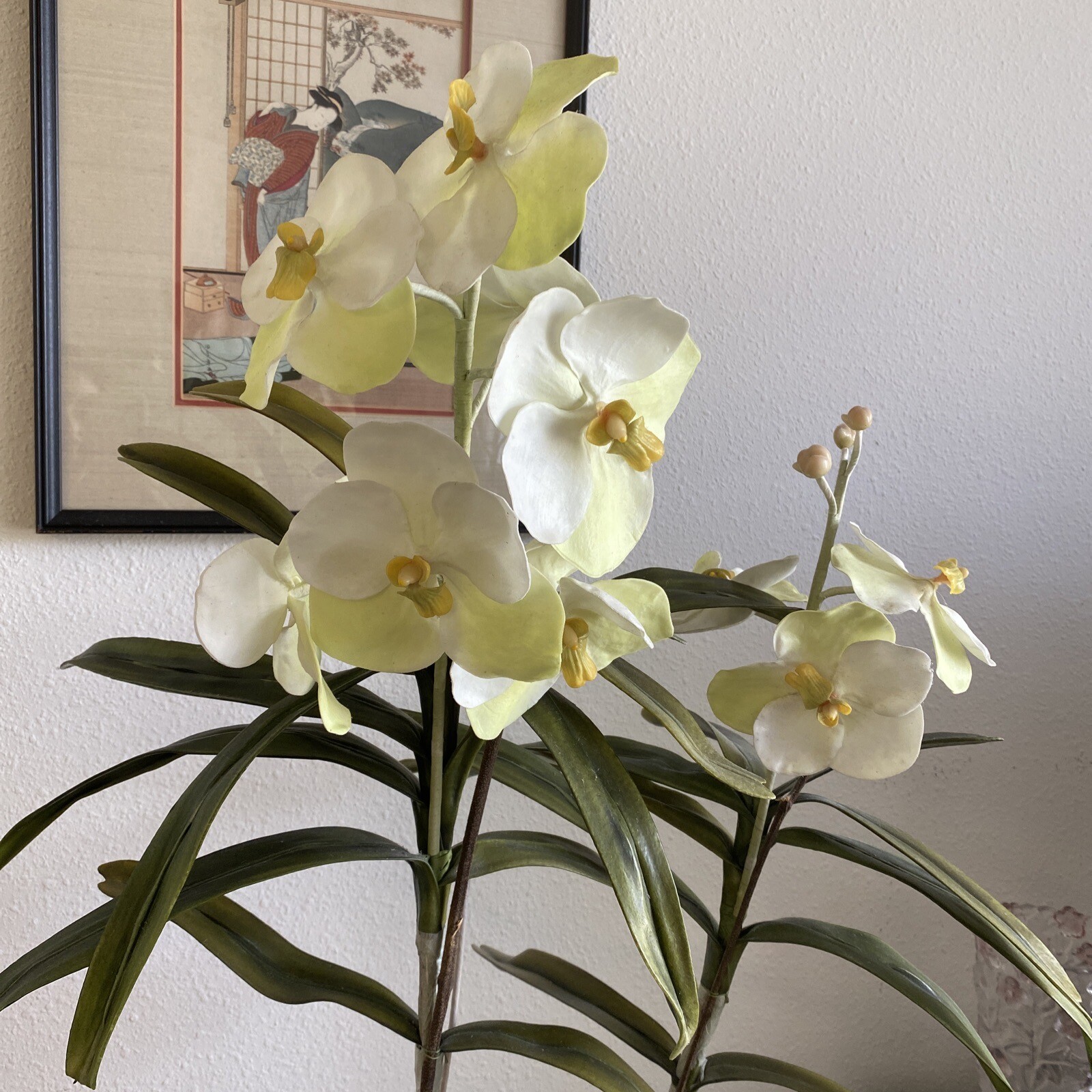 The CG Hunter White Orchid Plant, premium artificial indoor flower display 36″
