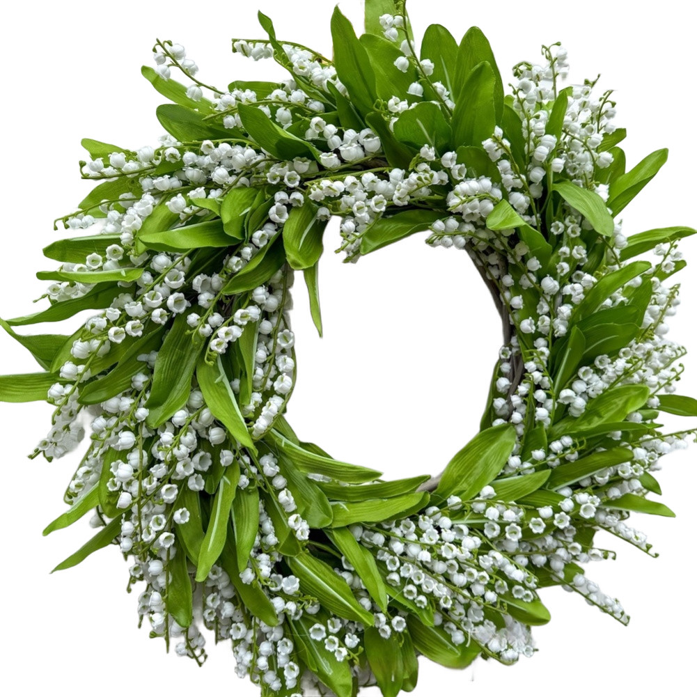 35cm or 40cm Artificial Lily of the Valley Wreath Featuring Berries Decor