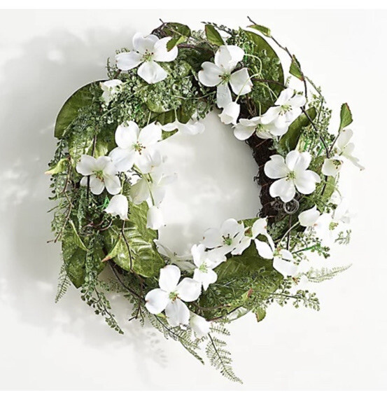 dogwood Valerie Parr Hill 26” Wreath Fern & Berry Christmas Easter