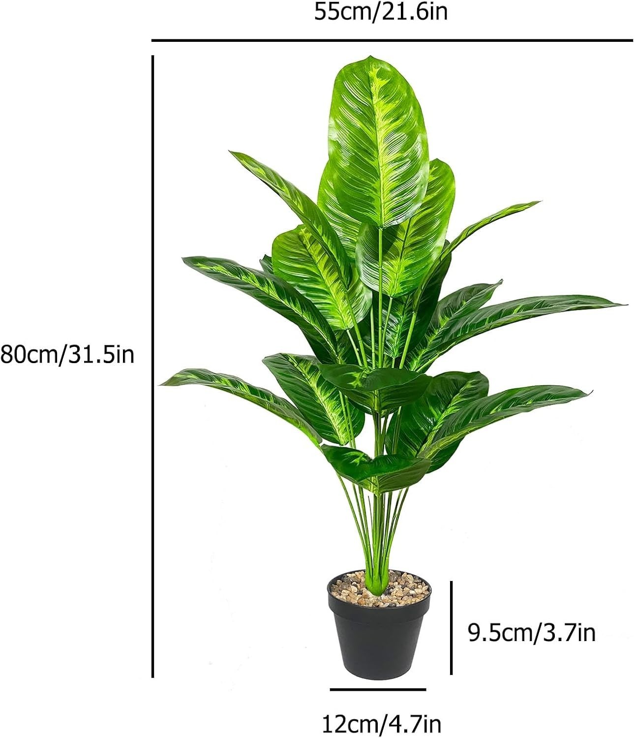 Rozwkeo Artificial Plants in Pots Large Fake Tree Floor Faux Tropical Plants …