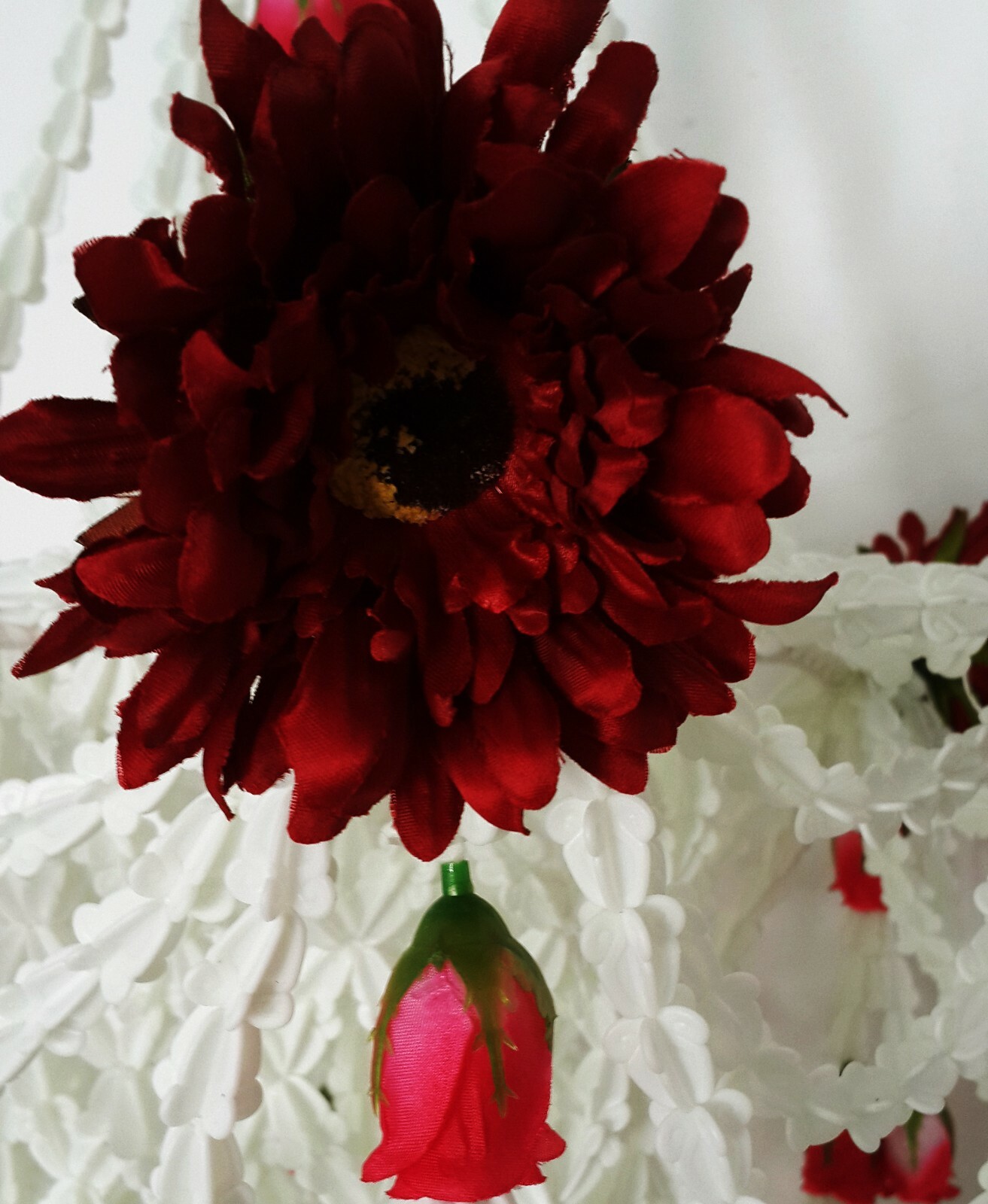 Flower Chandelier, Flower Hanging Mobile, Artificial Flower Garland, Floral Art
