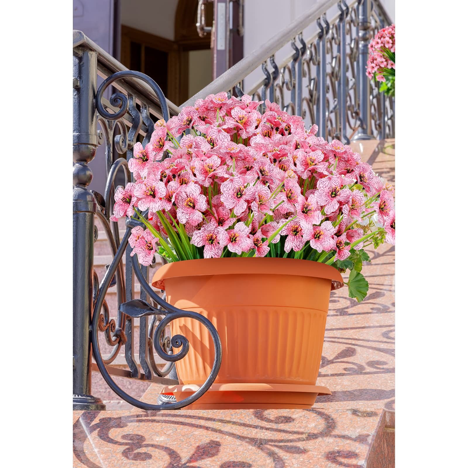 AmyHomie 20 Bundles Artificial Flowers for Outdoor Outside Spring Summer Deco…
