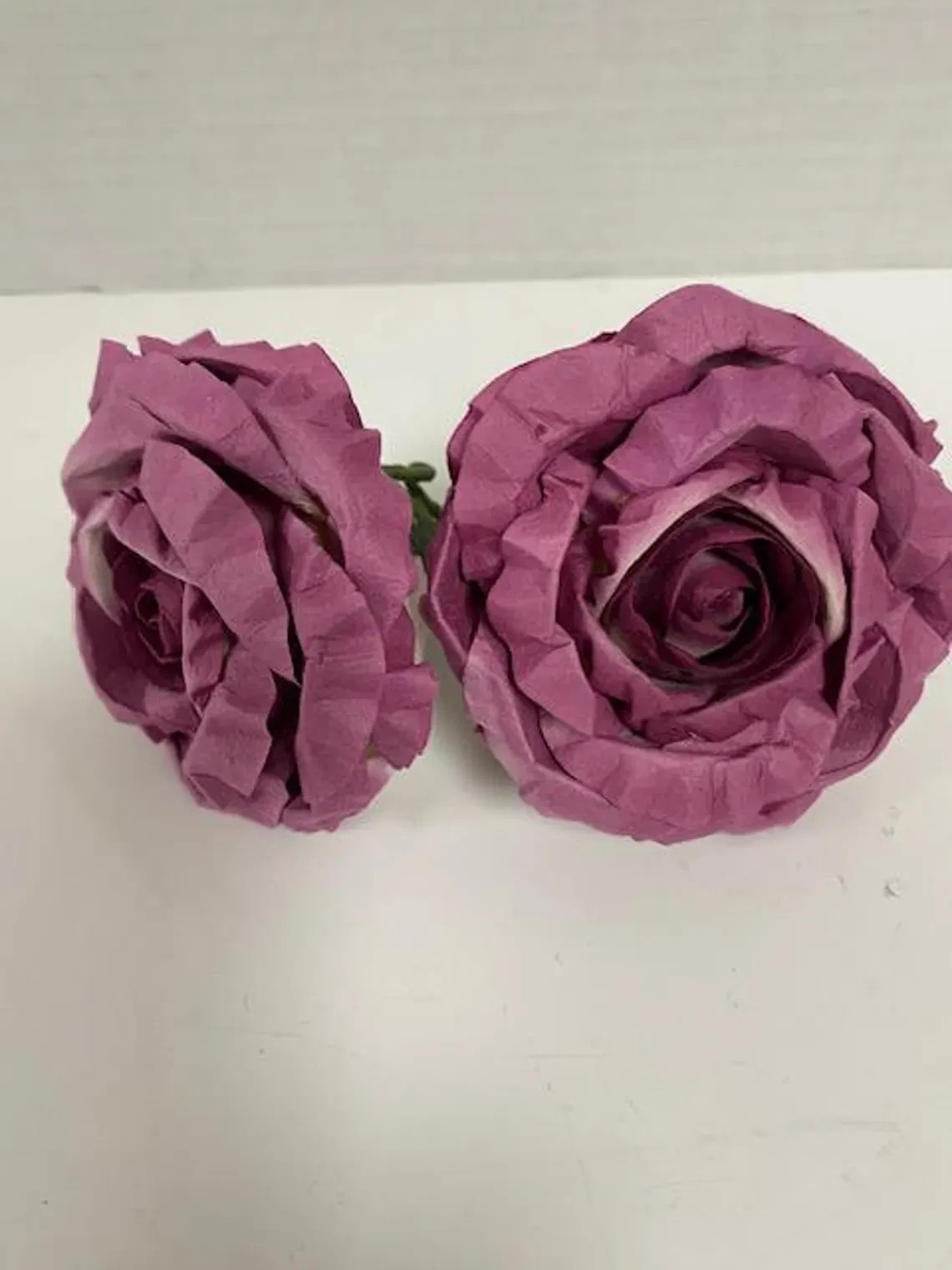 Vintage Mauve Faux French Roses – bag of 6