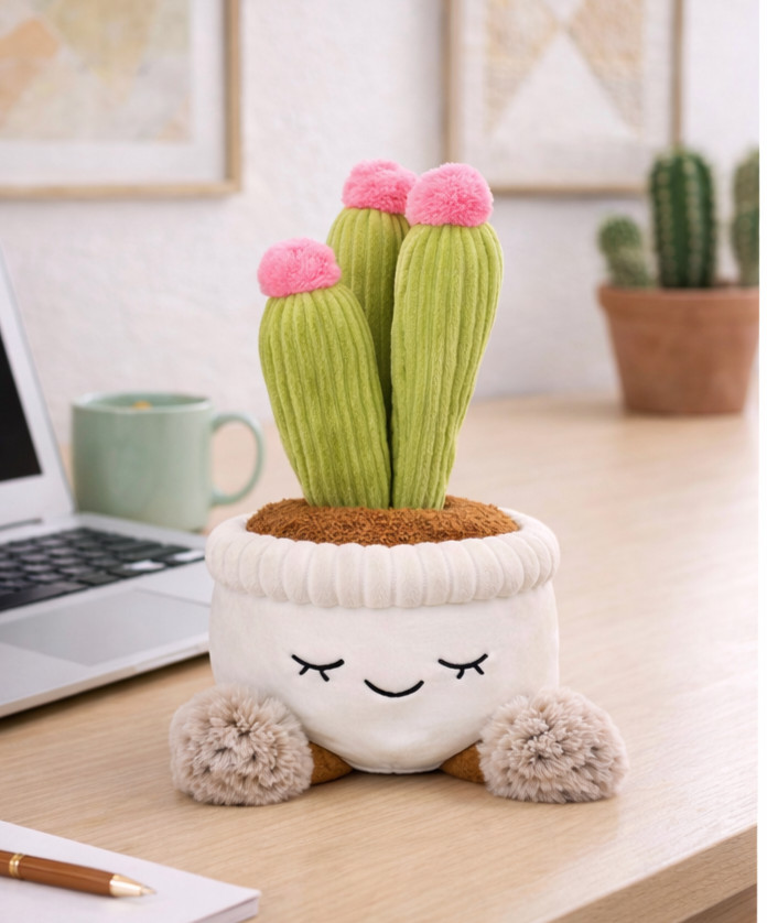 Plush Plant Decor, Soft Faux Houseplant, Cute Stuffed Plant for Home & Office, C