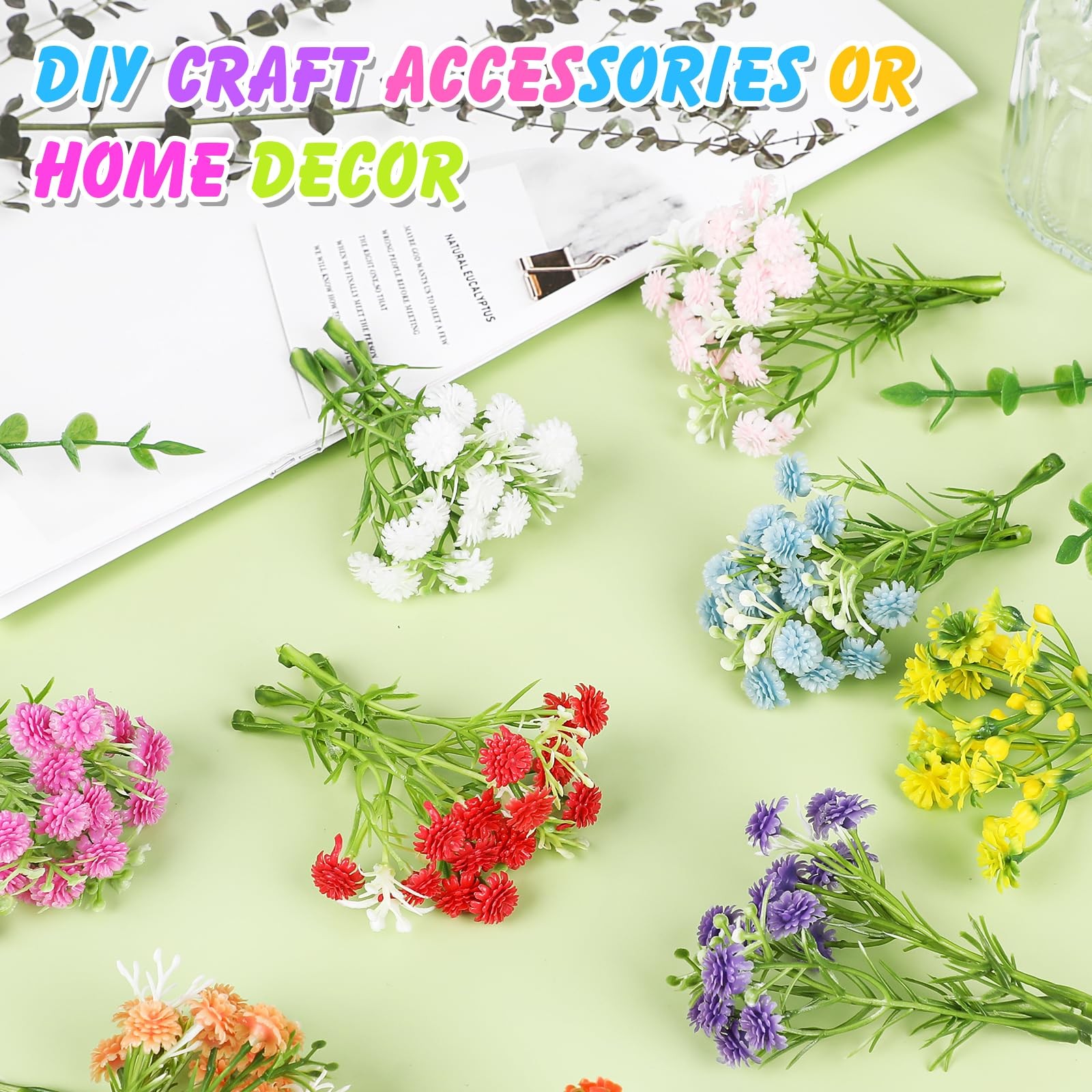 Mini Artificial Flower Bouquets, 72 Pcs Small Plastic Simulation Flower for M…