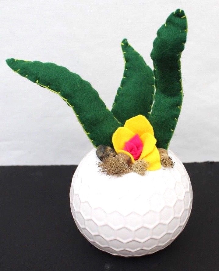 New Retro Contemporary Felt Fake Succulent Cactus Home Office Plant – Green