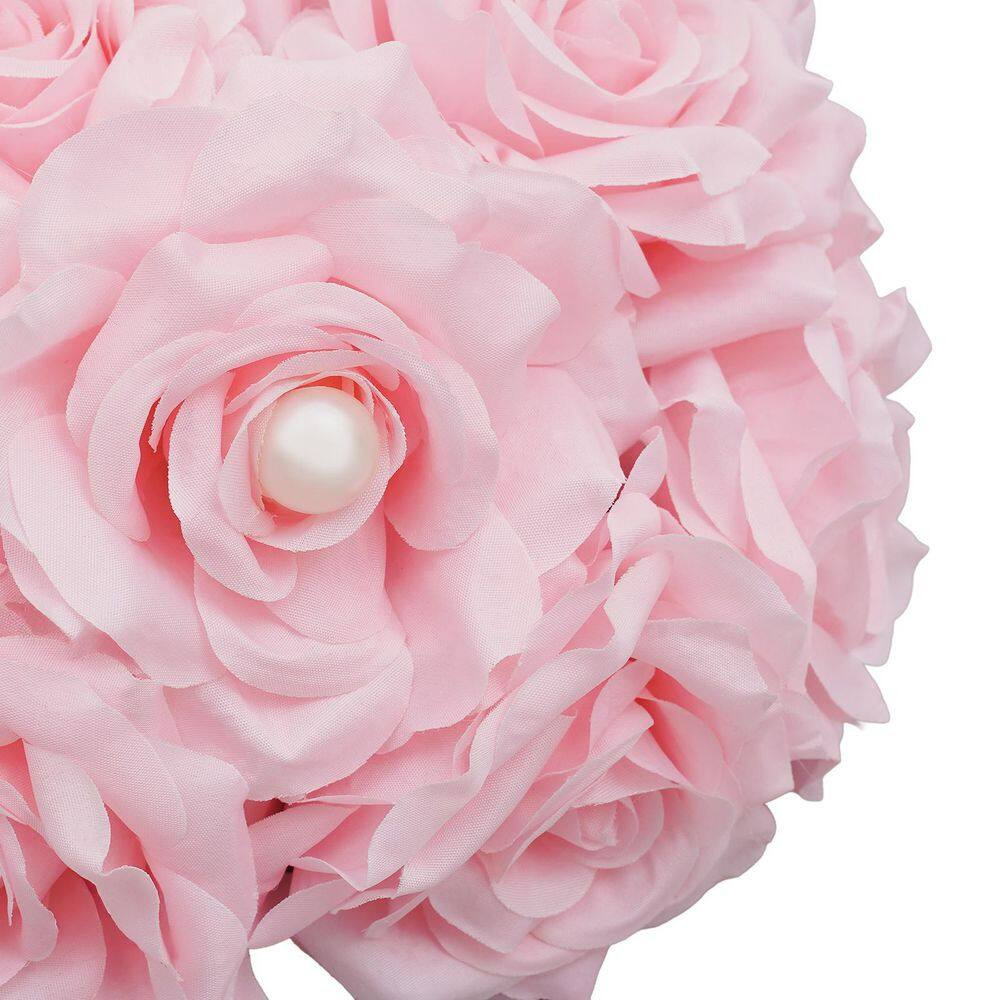 9.4 In. Pink Indoor/Outdoor Artificial Rose Flower Wedding Banquet Artificial Fl