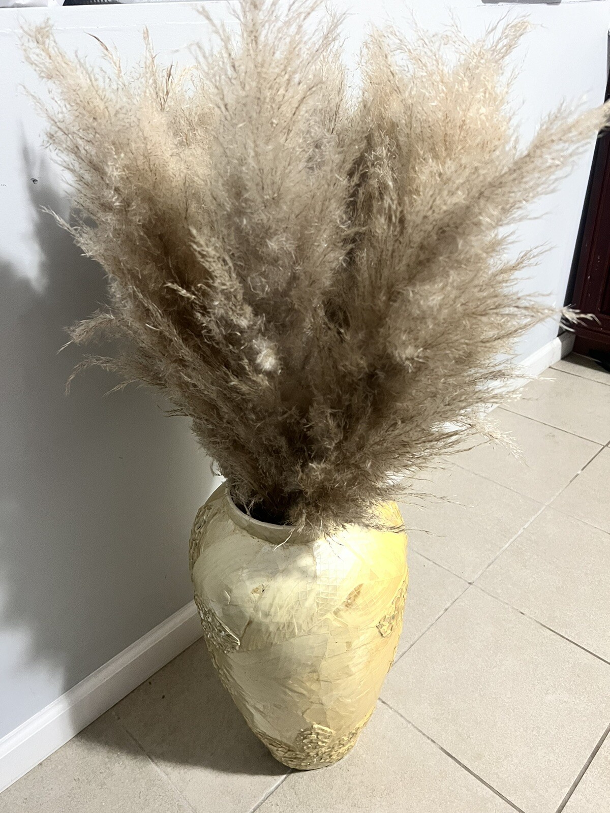 Floor Vase With Pampas Grass