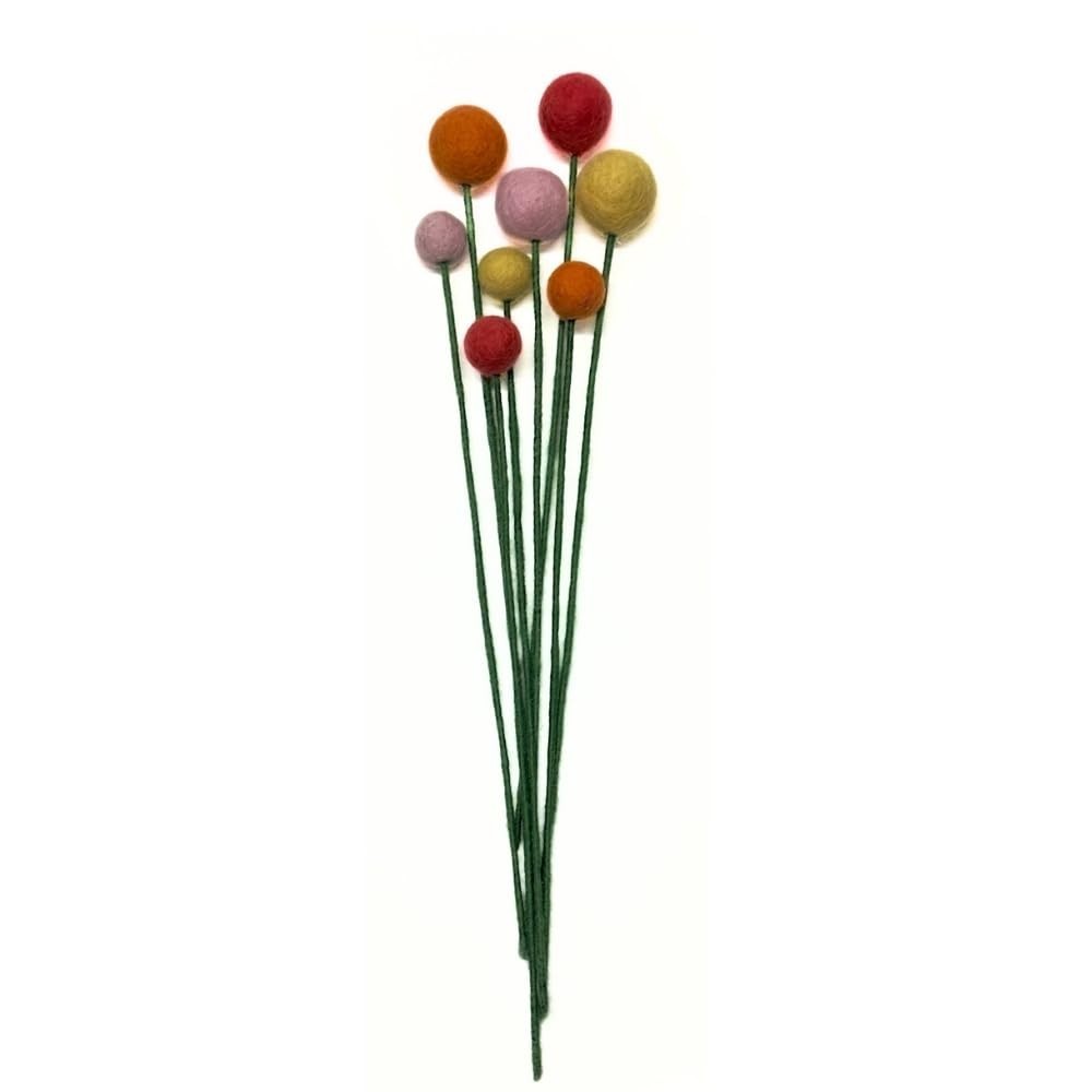 Handmade Felt Flowers for Home Decor – Colorful Bouquets & Fillers (Orange, Yell