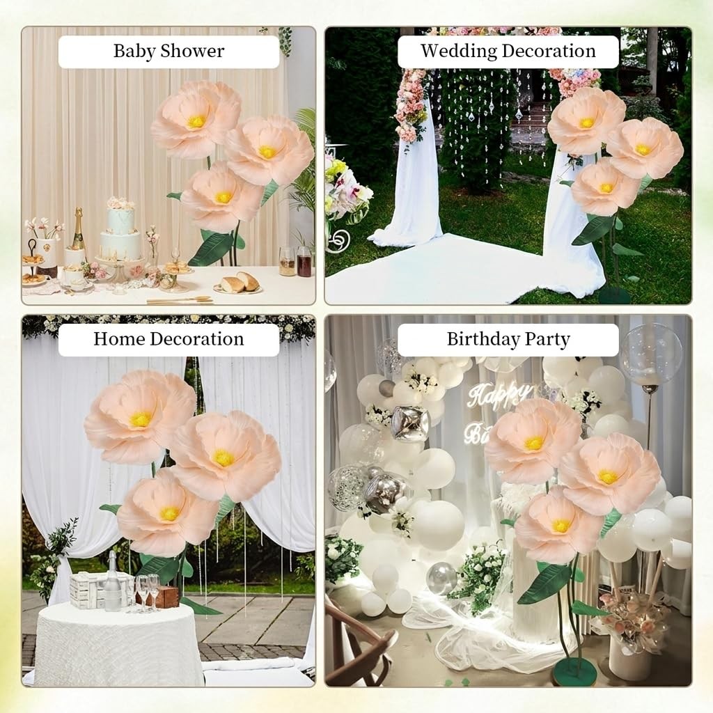 Artificial Flower Giant Flowers for Decoration, Large Artificial Foam Poppy F…