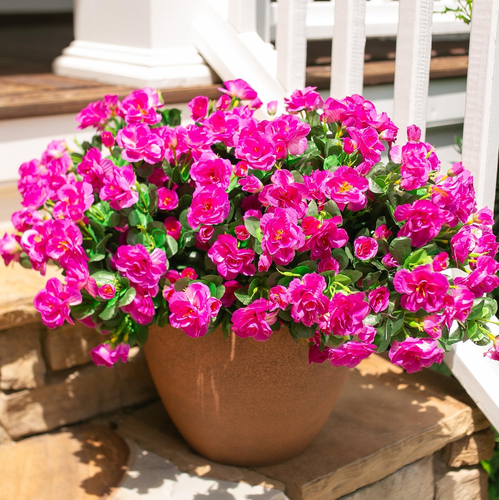 Artificial Faux Outdoor Flowers Plants for Spring Summer Decoration, Fake Sil…
