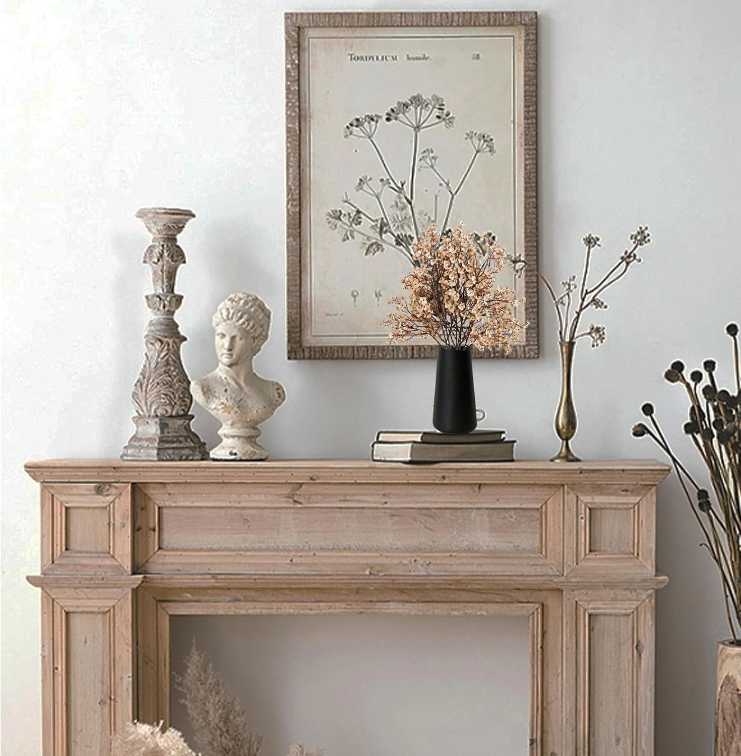 Light Brown Artificial Baby’S Breath European Flowers 6 Bundles Silk Gypsophila