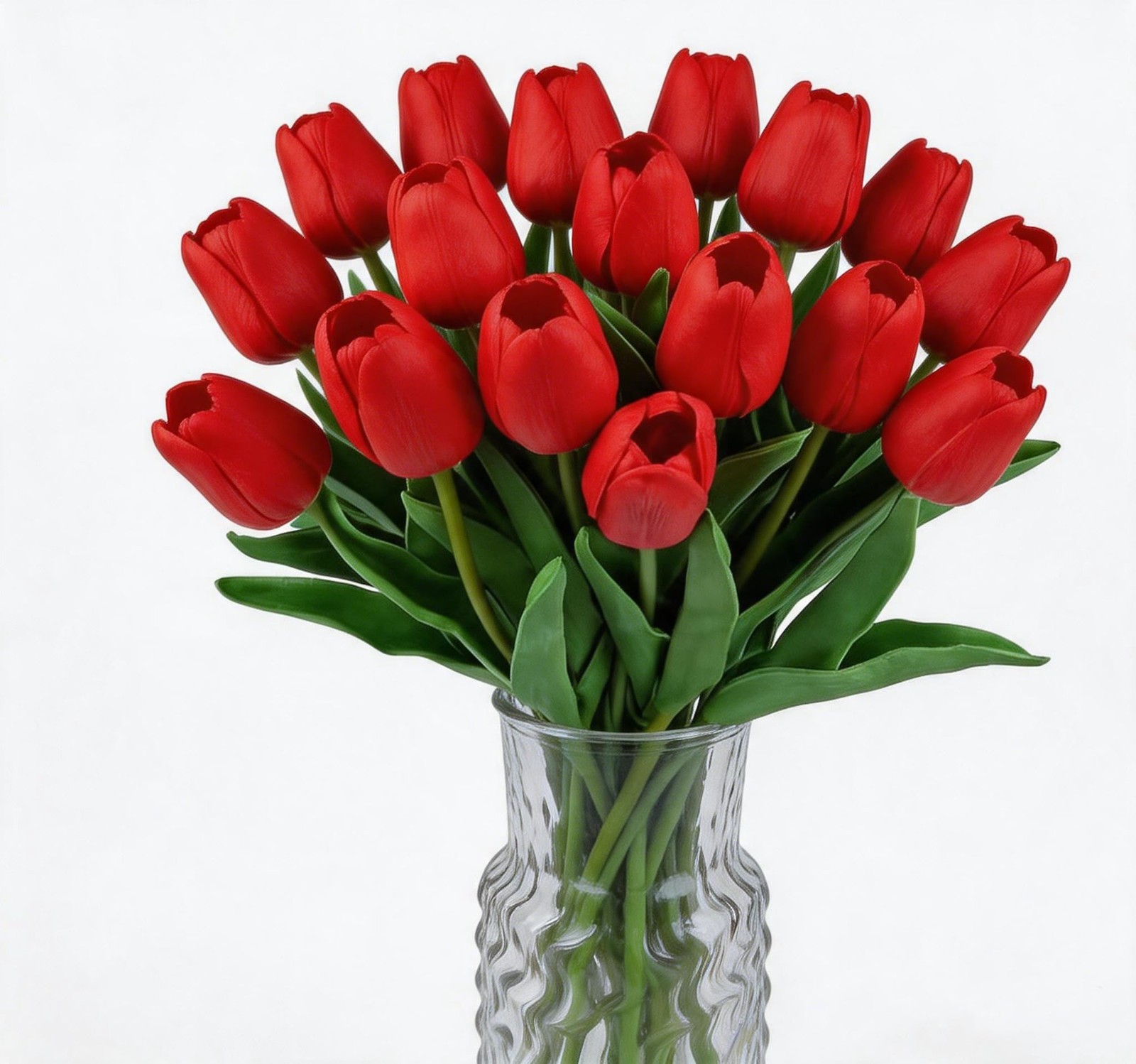 12 Pcs Red Tulips Artificial Flowers Real Touch Realistic Fake Flowers for In…