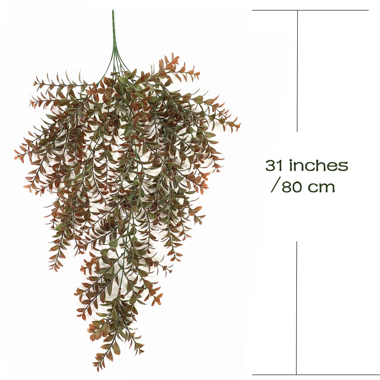 Artificial Hanging Plants Red 4 Pack, Brown Leaves Fake Vines Decoration Plas…