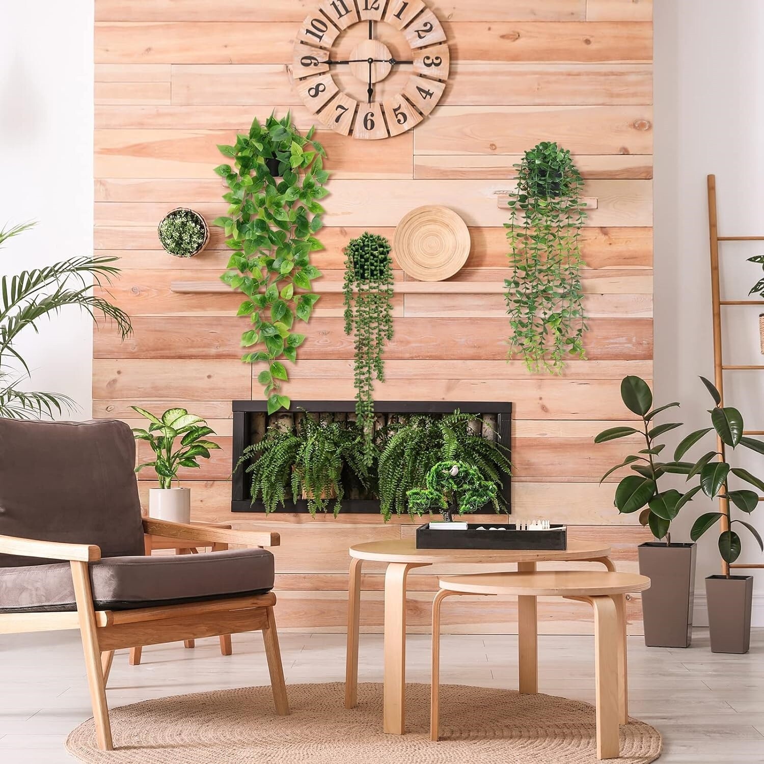 4 Plantas Colgantes Artificiales De Hiedra Falsa Para Decoración De Pared Hogar