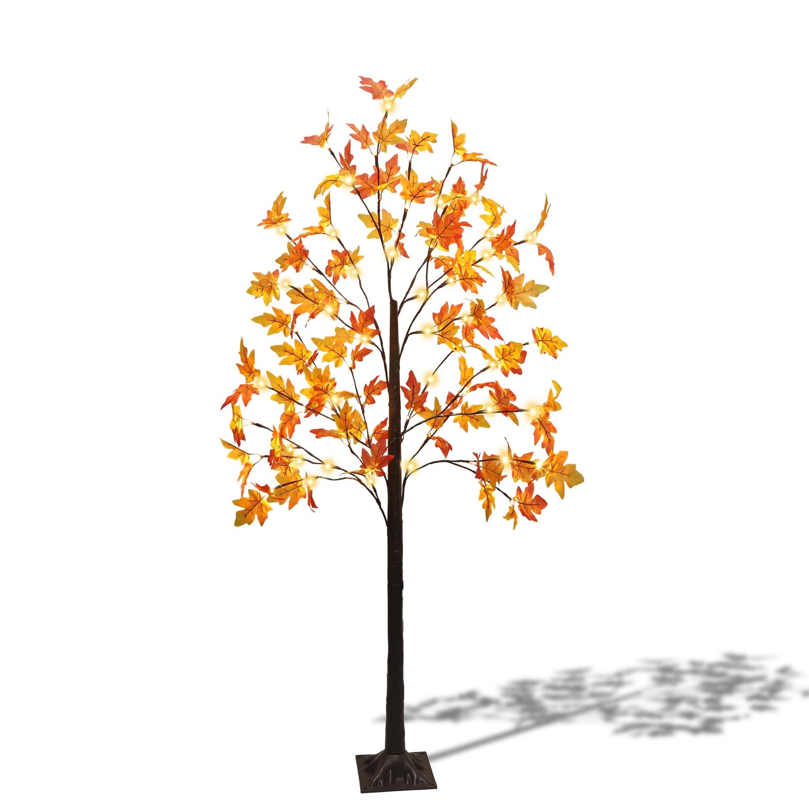 5 FT Lighted Fall Maple Tree, Fall Decorations for Home