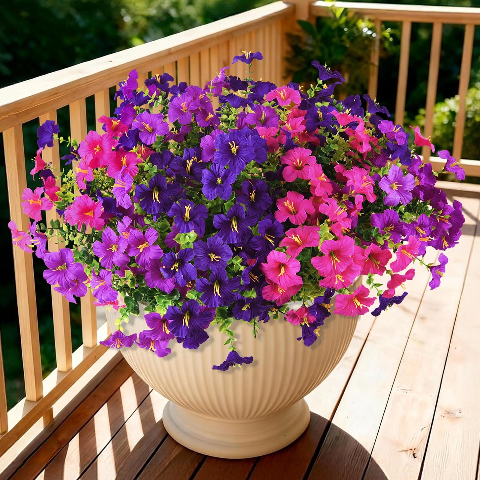 Artificial Flowers for Outdoors Fake Plants Spring Summer Decoration, 12 Bund…