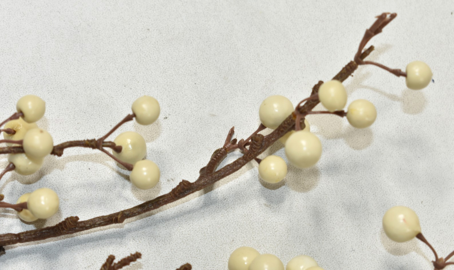 Pottery Barn Set of 3 Faux Berry Branch White Ivory 32″ Artificial Flower Stems