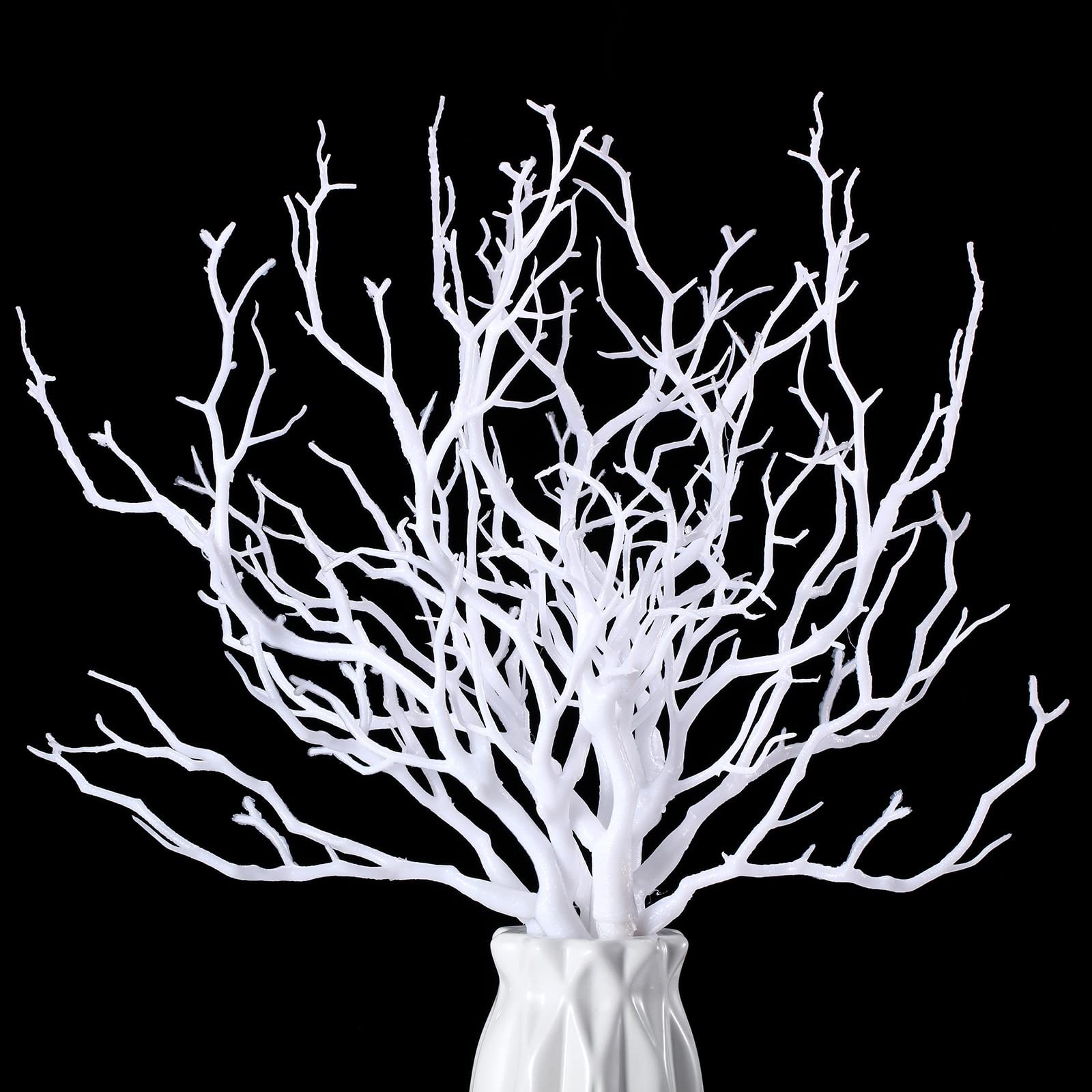 10 PCS 13.8 Inch Small Manzanita Branches Plastic Faux Antler Tree Twigs White