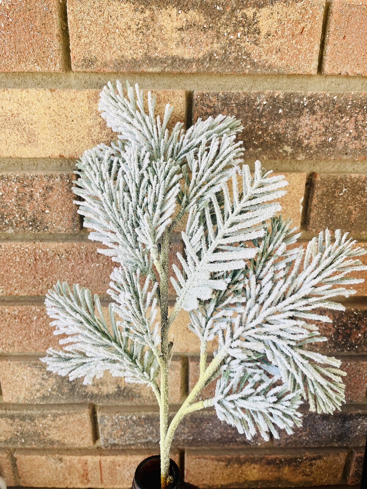 Flocked Pine Pick, 24” Christmas Or Winter