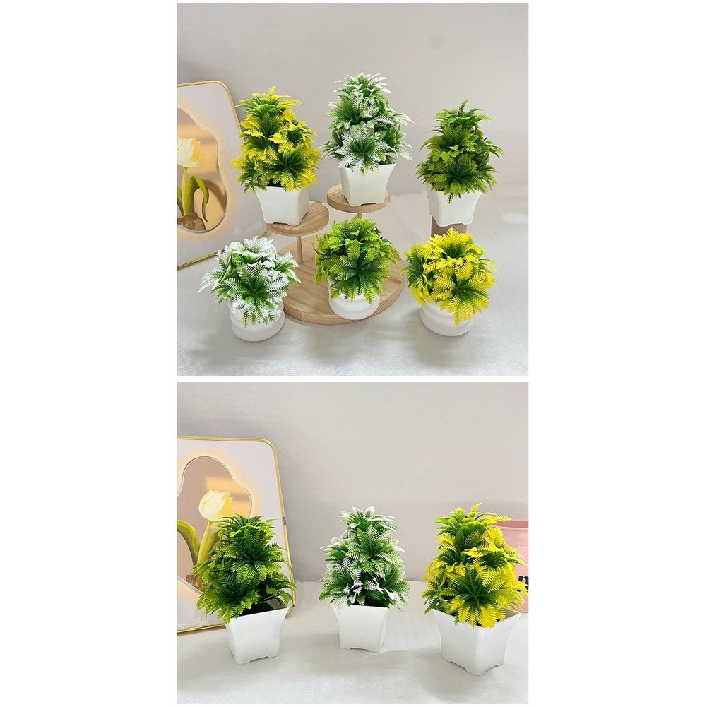 Coconut Leaf Faux Potted Plant for Contemporary Interior and Event Design