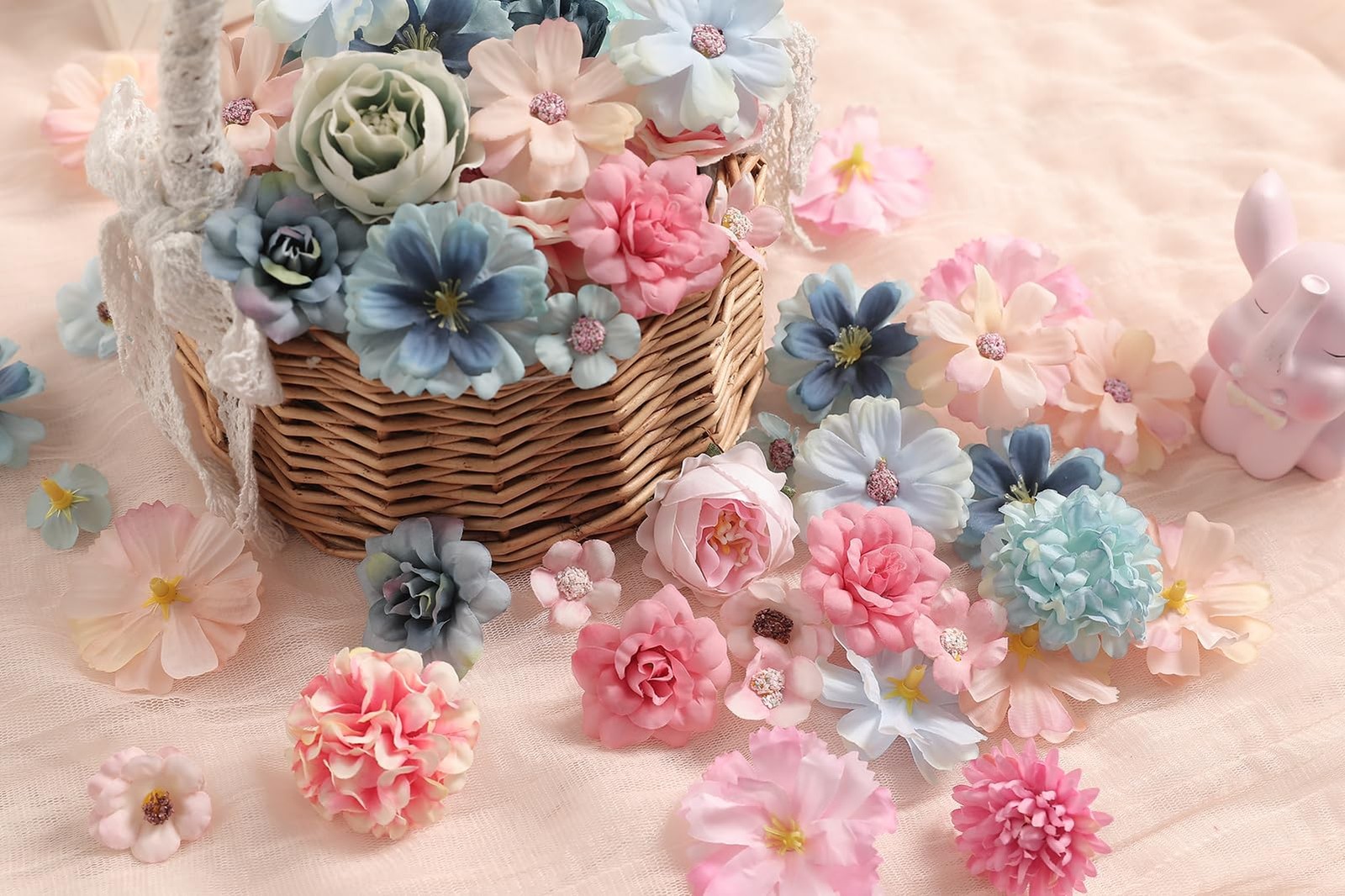 Faux Flower Heads Small Silk Artificial DIY Rose Daisy Craft Supplies 125 PCS