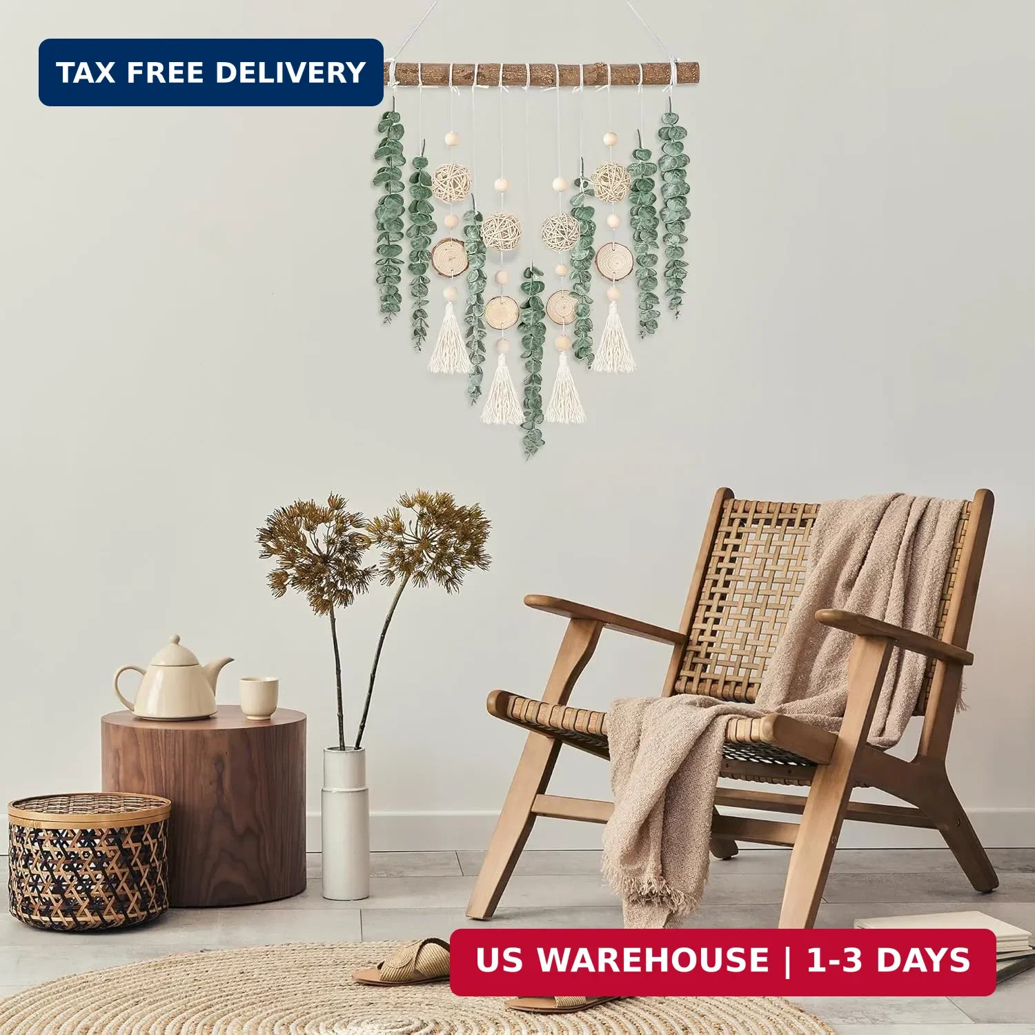 Sggvecsy 21” Eucalyptus Wall Hanging Decor Artificial Eucalyptus Plant Fake Gre