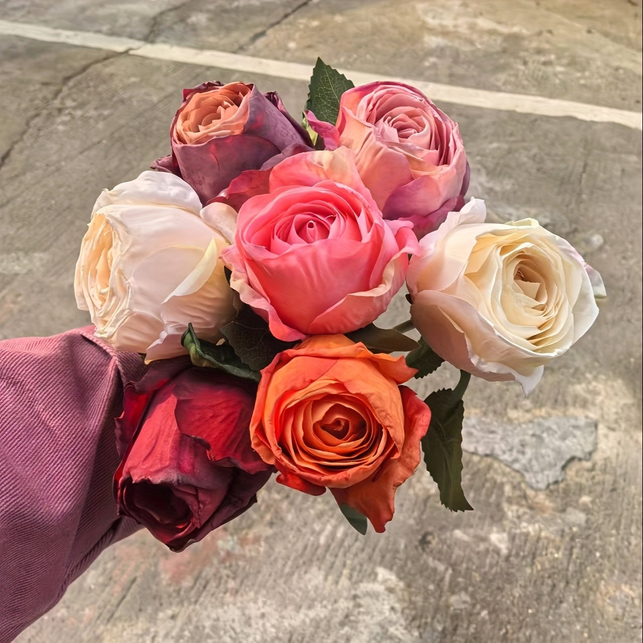 6 Pcs Artificial Rose Bouquet, Bulgarian Preserved Roses Wedding & Home Decor