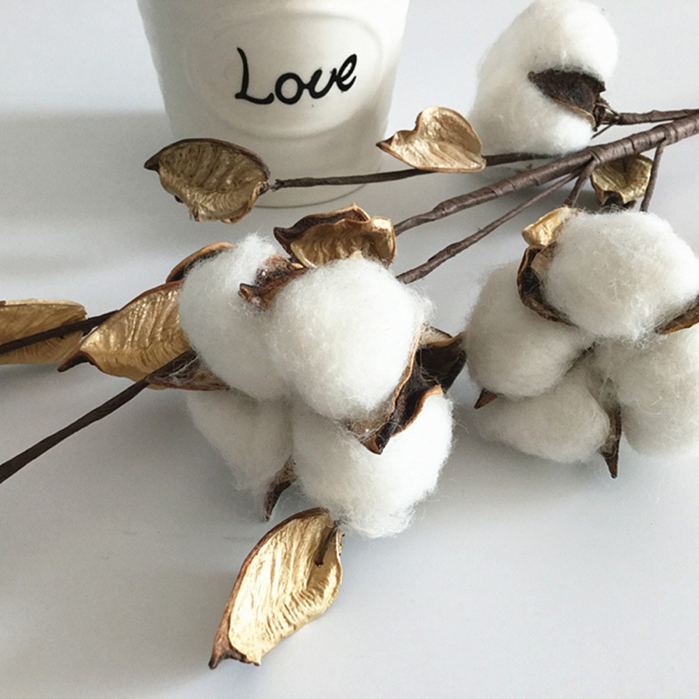 Artificial Cotton Branches Homeowners Wedding Decor 1Pcs 17.7in