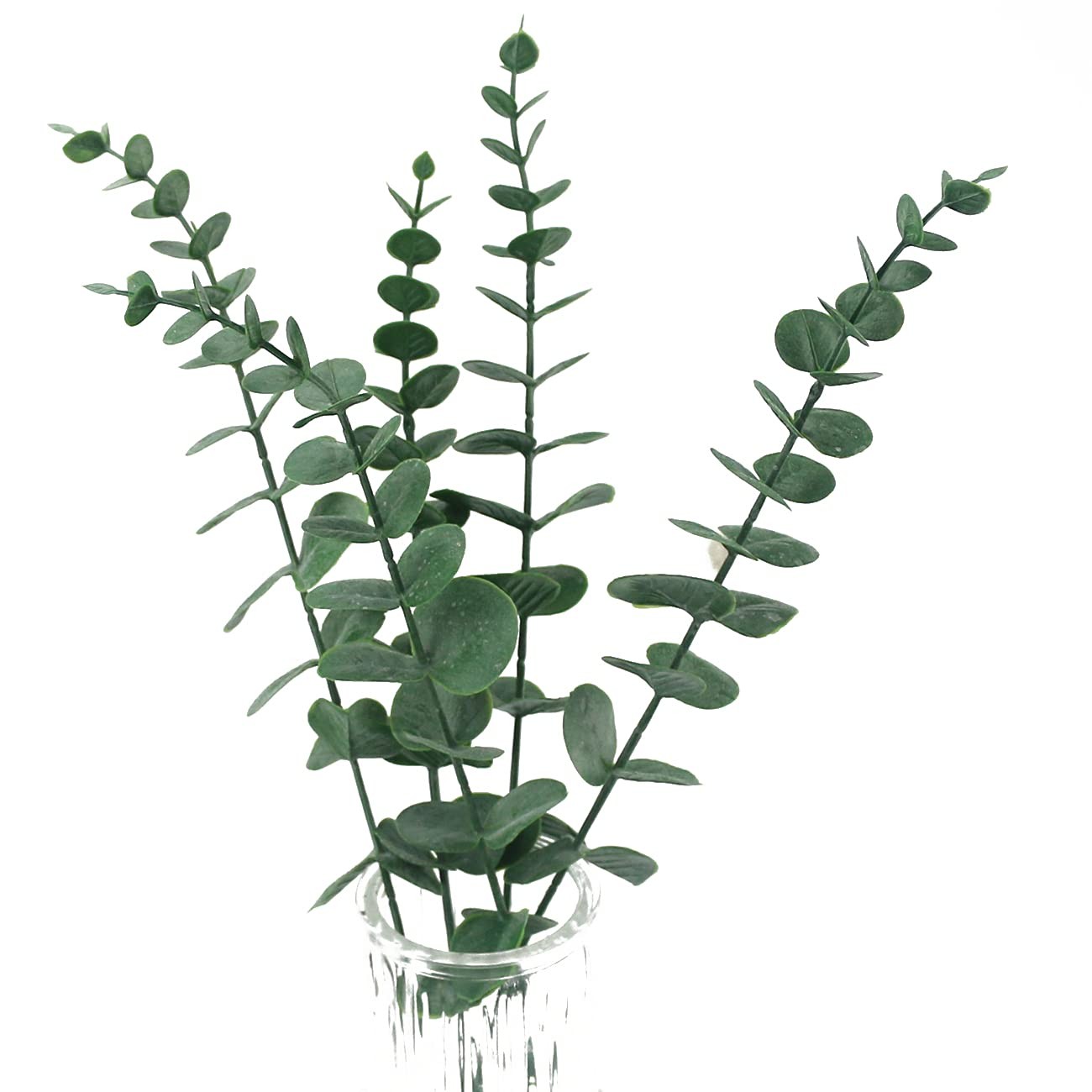 Tinsow 5 Pcs Real Touch Leaf Artificial Eucalyptus Stem Faux Eucalyptuses