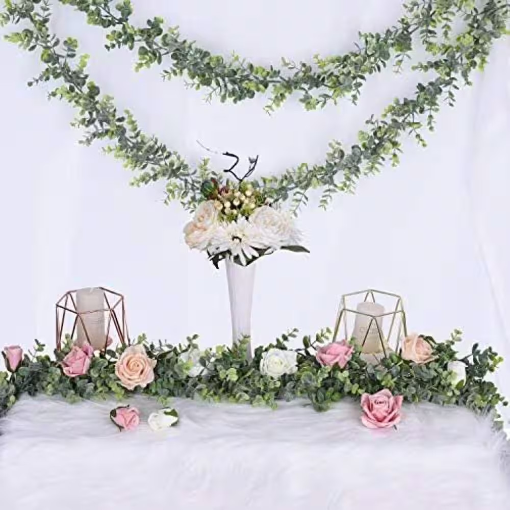 4 In. H Green Artificial Eucalyptus Garland Plant, 2 Pack