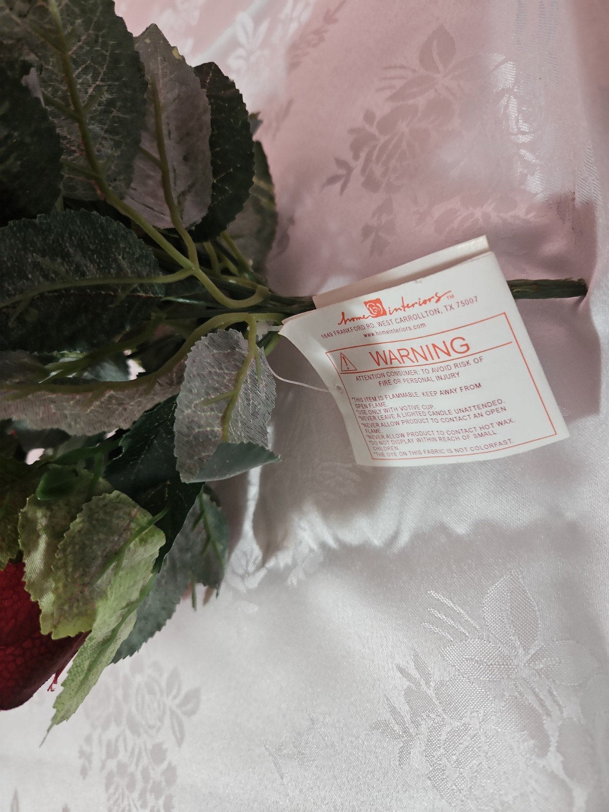 Home Interiors Silk Dark Red BurgundyRose Nosegay Bouquet/40008/New Old Stock