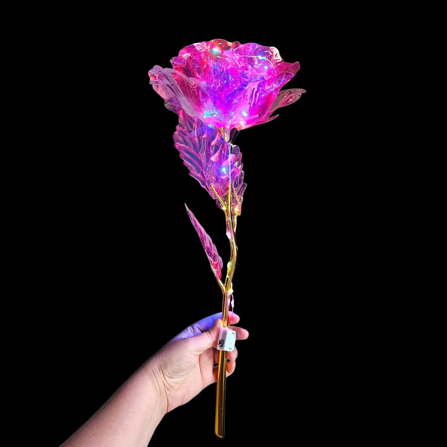 18 Inch Red Rose Jumbo Galaxy Rose Stem LED Light-Up Rose Valentine’s Day Gift