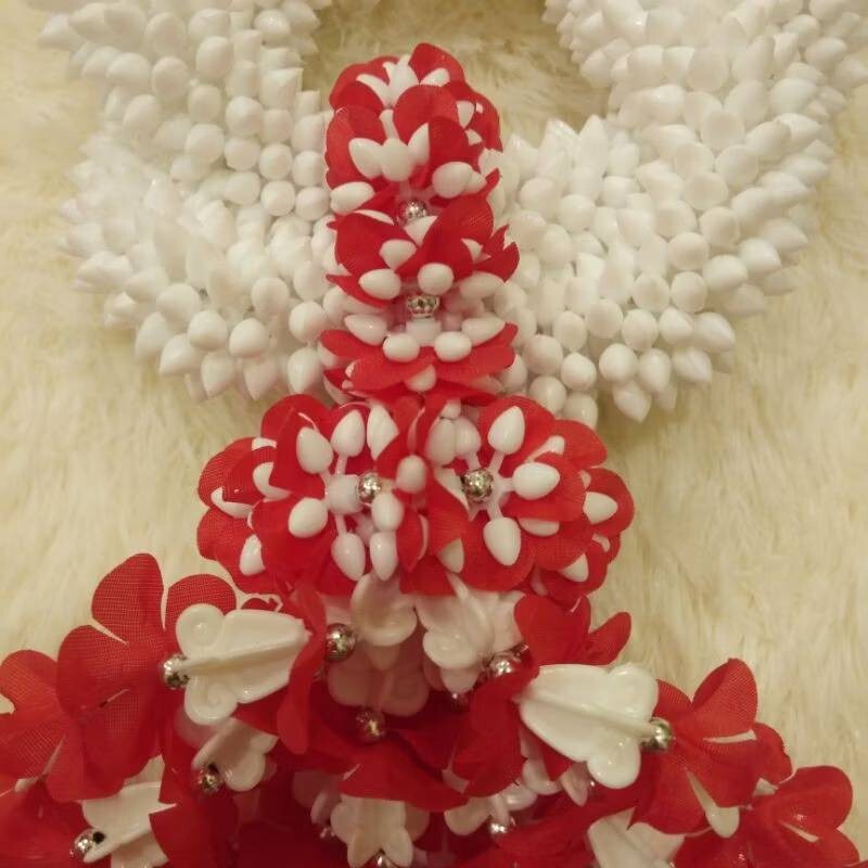 16*36 Cm. Spiral Garland Round Hand Artificial Gardenia Plastic Alternate Petals