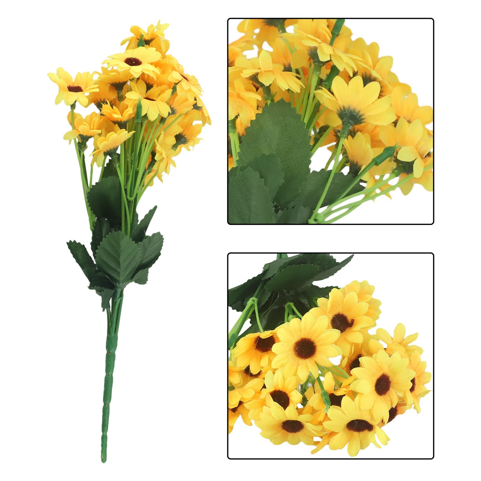 Fake Sunflower Bouquet Wedding Party Decor 24 Heads Artificial Flowers