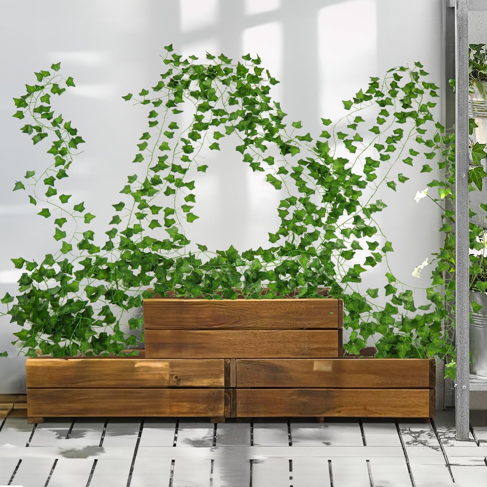 24 Pack 160.8 Ft Artificial Ivy Garland, Fake Vines Leaves Hanging Vine Plant…