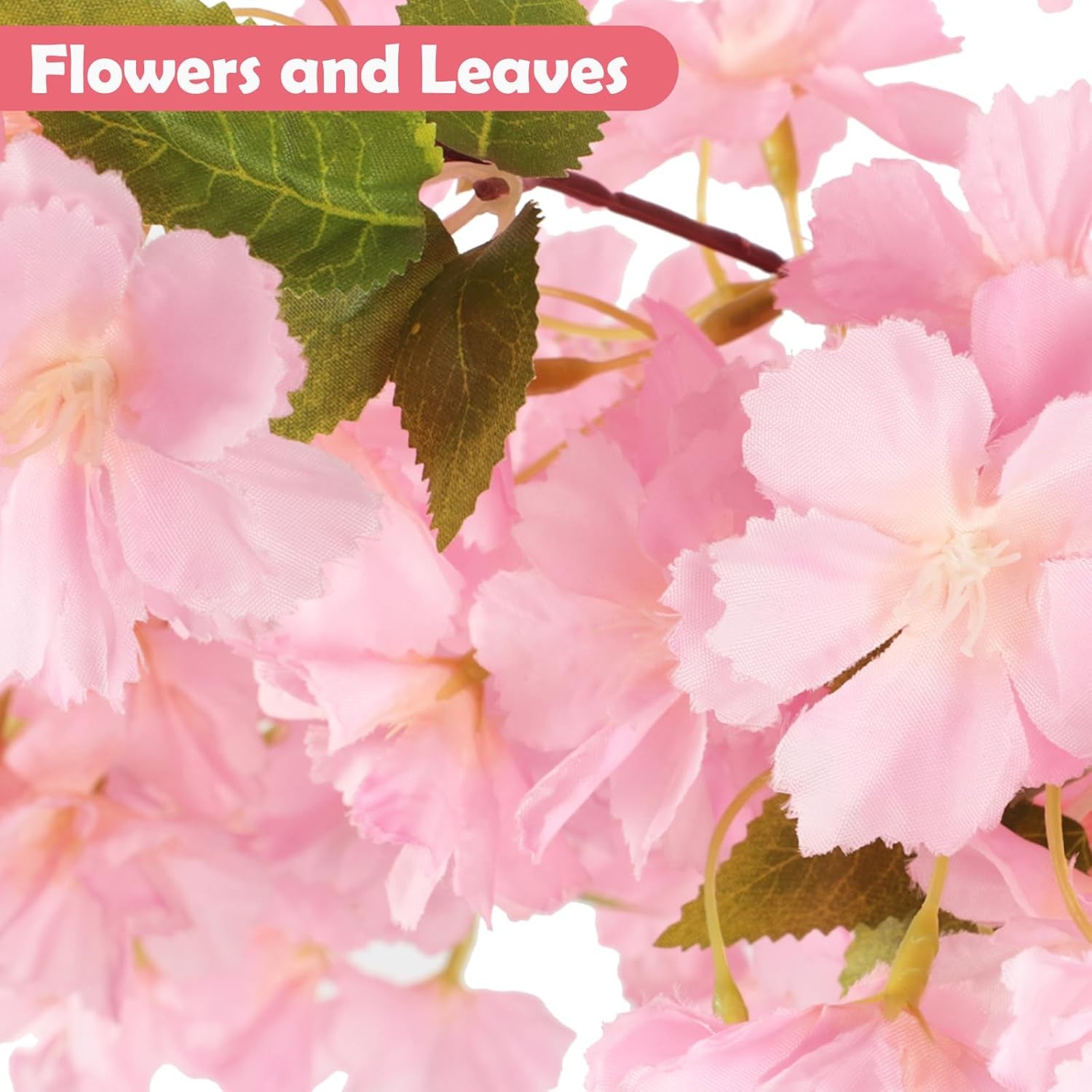 6FT Pink/White Cherry Blossom Artificial Tree, Fake Tree w/Plastic Nursery Pot