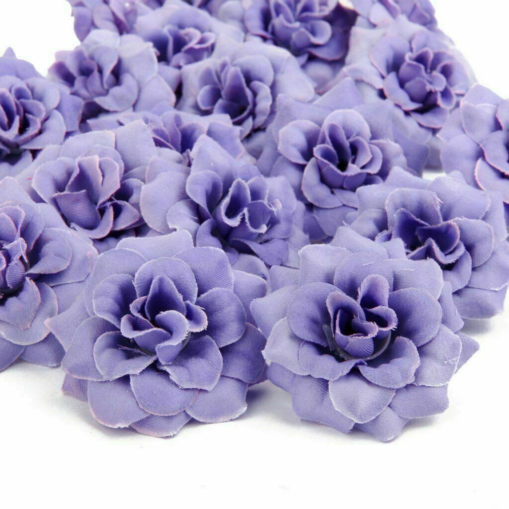 50Pcs Pop Silk Artificial Fake Rose Flower Heads Bulk Craft Wedding Party Decor