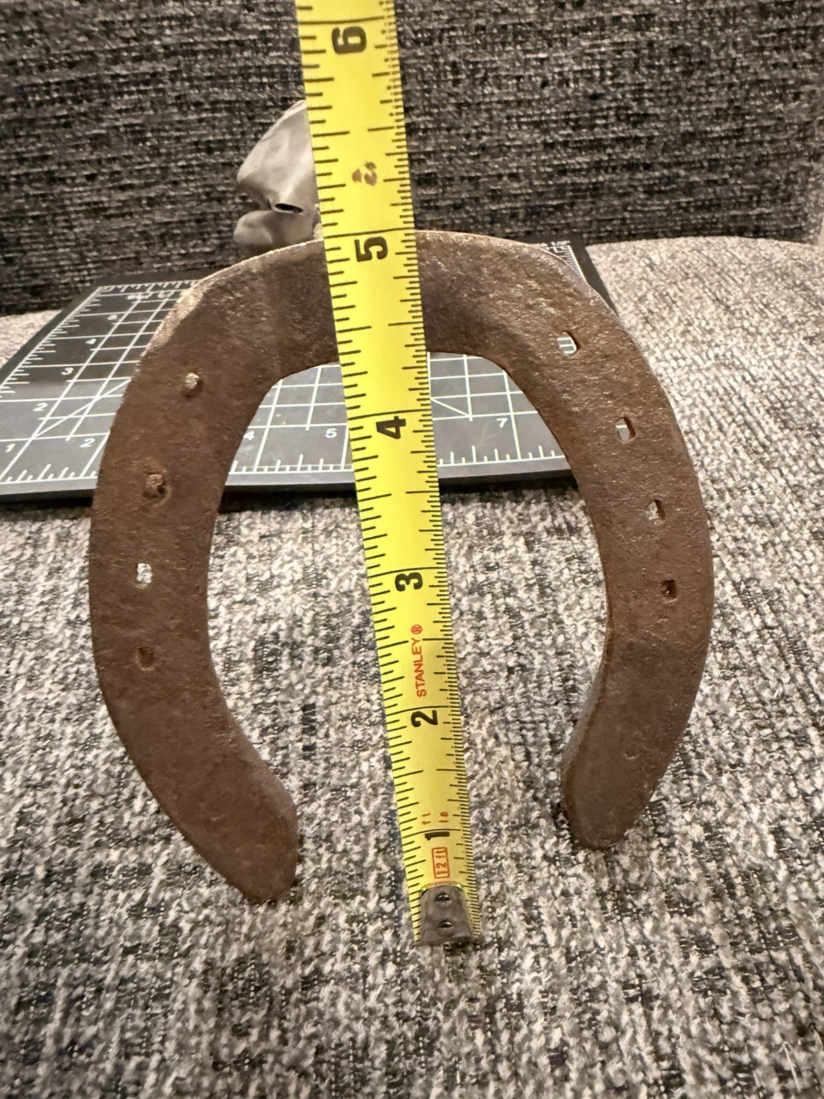 Handcrafted Custom Welded Metal Single Rose on Horseshoe