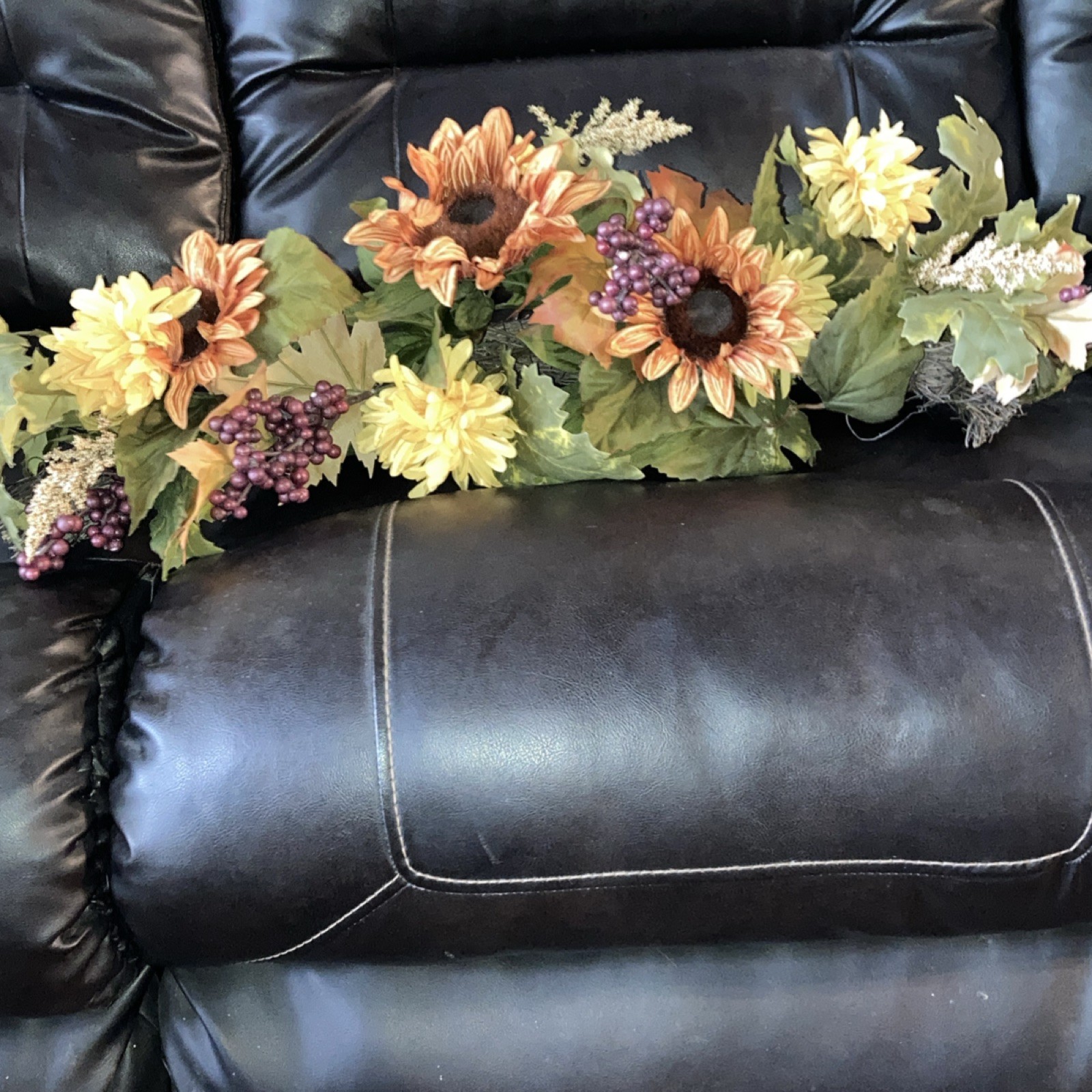 Bloom Room Fall Artificial Floral Swag Door Decoration Sunflower Mixed 26in