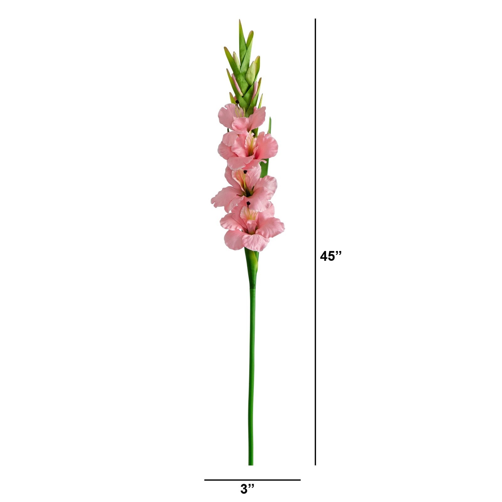 Set of 3 45in Artificial Gladiolus Flower Stems