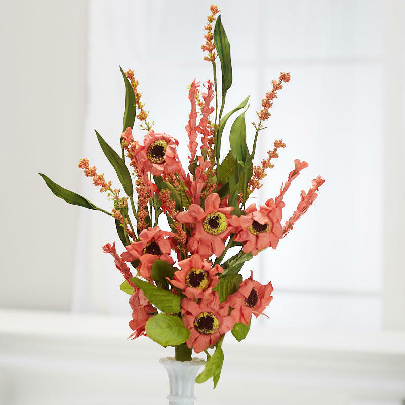 Factory Direct Craft Coral Artificial Cosmos Daisy and Heather Spray