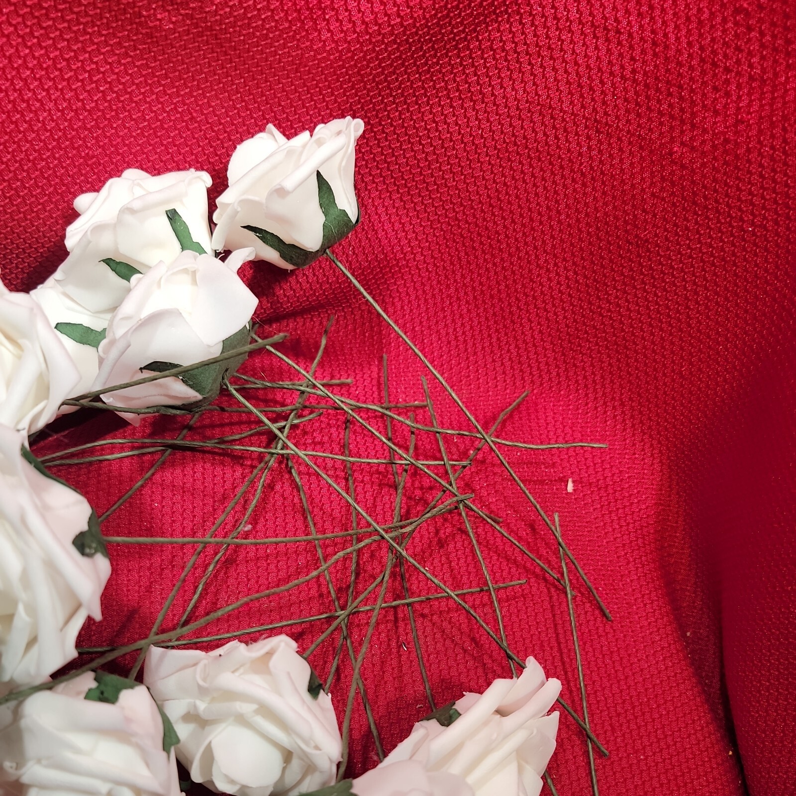 20 white ROSE Flower FAUX FAKE FOAM ARTIFICIAL Wedding Banquet Anniversary Decor