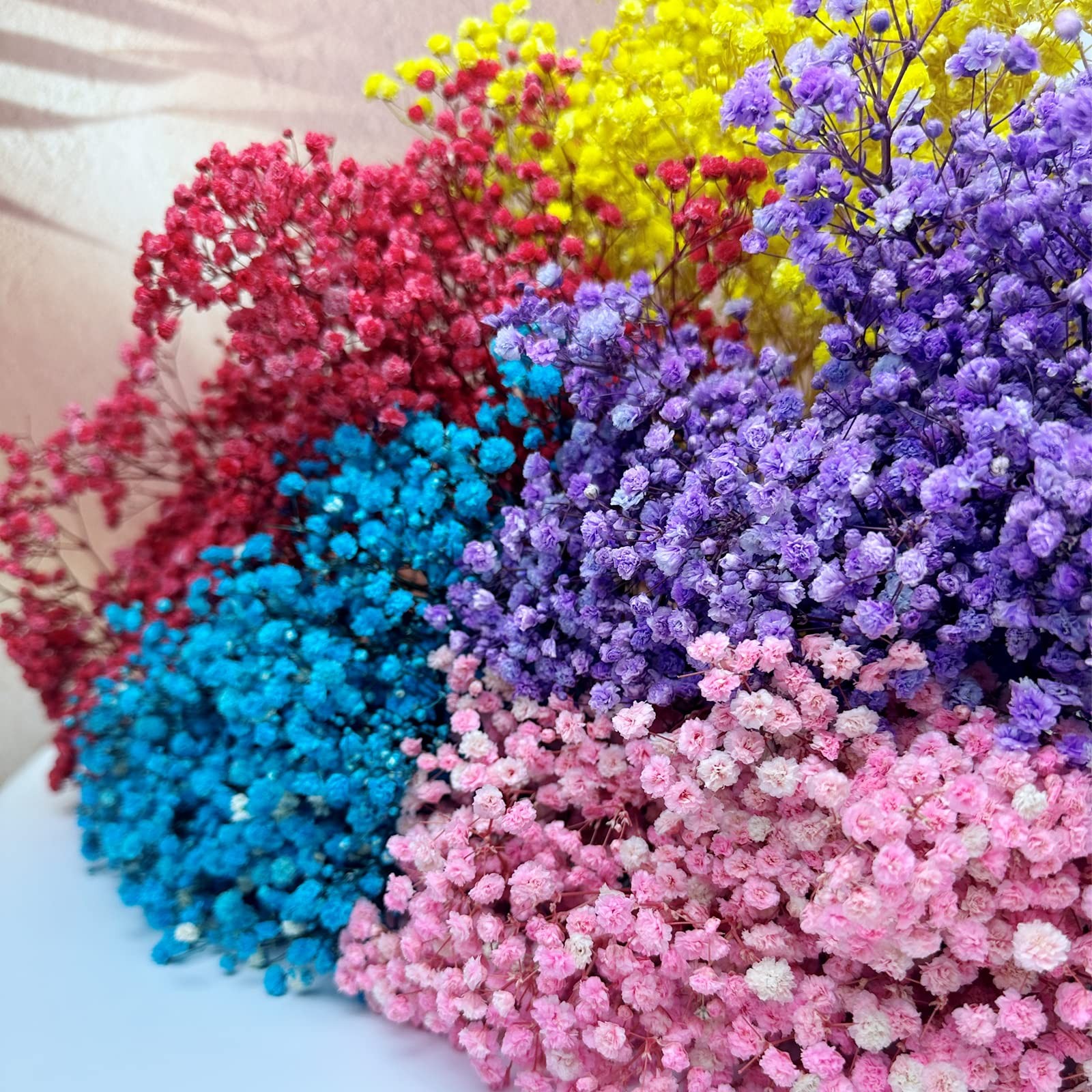 3 PCS Red Preserved Babys Breath Natural Gypsophila Long Lasting Flowers